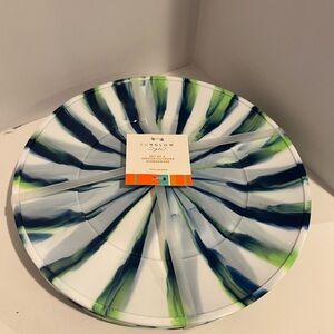 Sunglow Blue and Green Swirl Platter